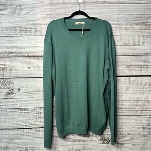 Lello XXXL 3X Cotton Wool Blend Midweight Crewneck Sweater Teal Green NEW